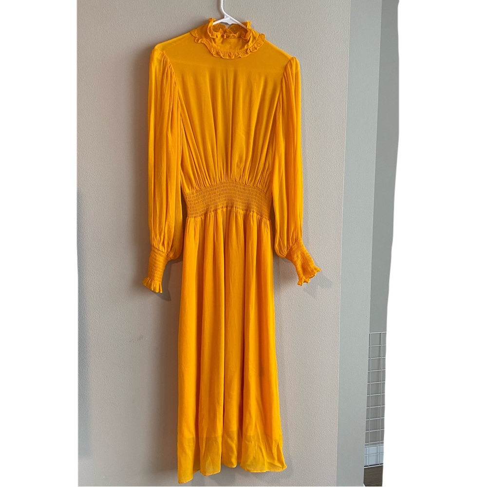 & other stories | High Neck Ruched Midi Dress size 0